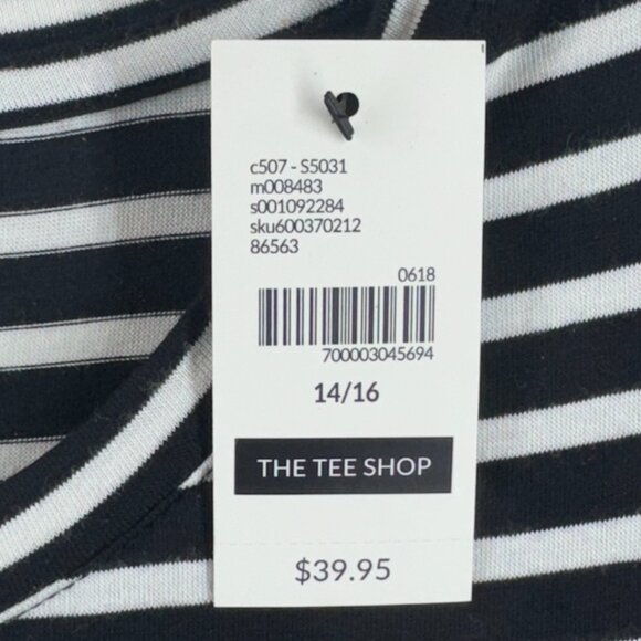 Lane Bryant Short Sleeve Women Black &White Top Tag Size 14/16 NWT - Picture 5 of 5